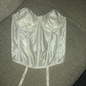Fredricks of Hollywood new white satin corset 34D